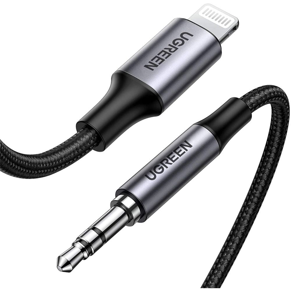 Ugreen, Lightning To 3.5Mm Aux Mfi Cable Aluminum Braid 1M For Iphone, Ipod And Ipad