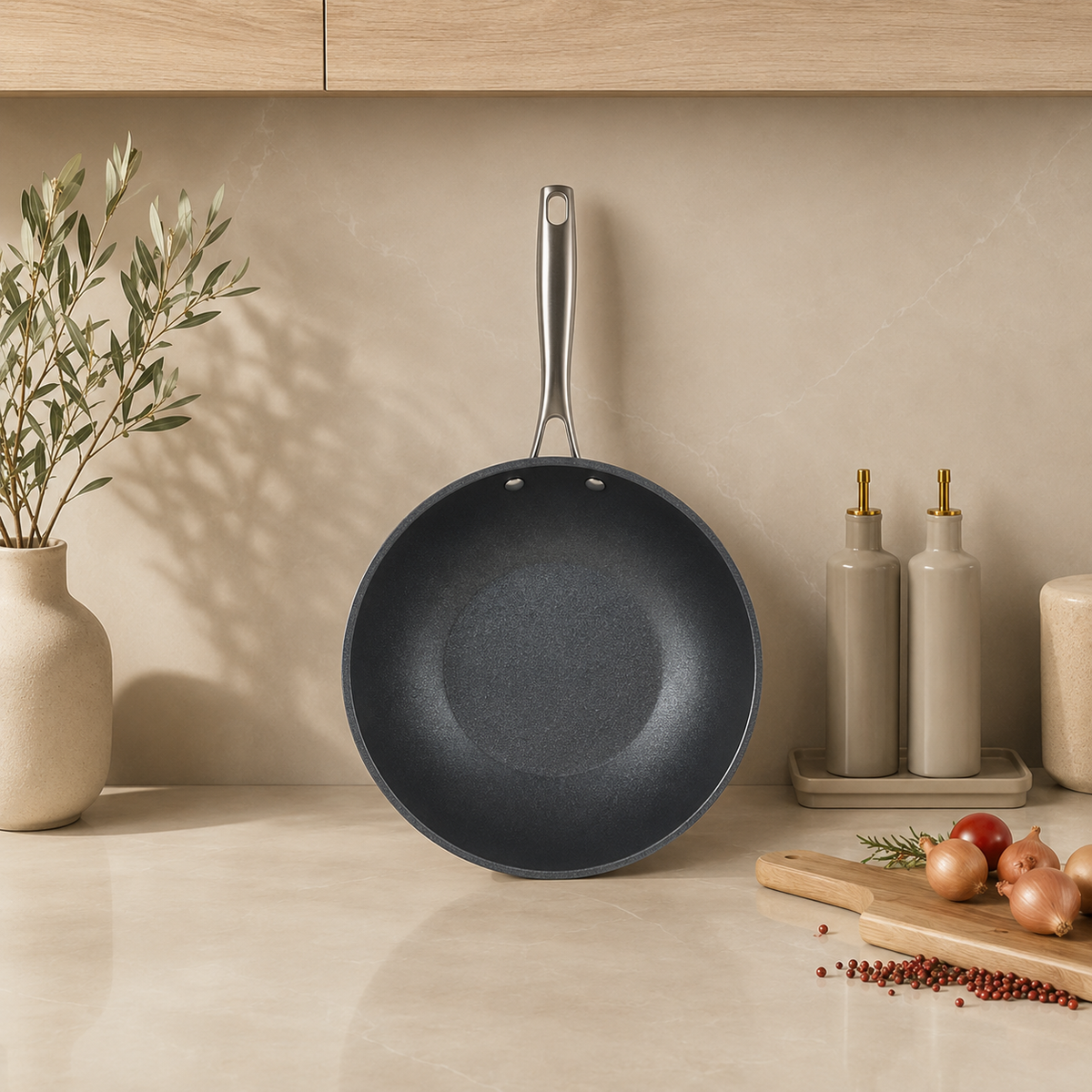 Karaca BioDiamond Pro Non-Stick Induction Wok Pan 28 cm, 153.03.07.7060
