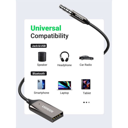 Ugreen, Bluetooth 5.0 Car Receiver Aux With Mic Cm309 - 70601