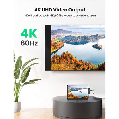 Ugreen, 5-In-1 USB-C Hub Docking Station Adapter For Ipad Pro (4K Hdmi + USB3.0 + 3.5Mm Audio + USB C Pd 100W)