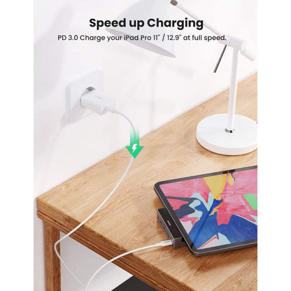 Ugreen, 5-In-1 USB-C Hub Docking Station Adapter For Ipad Pro (4K Hdmi + USB3.0 + 3.5Mm Audio + USB C Pd 100W)