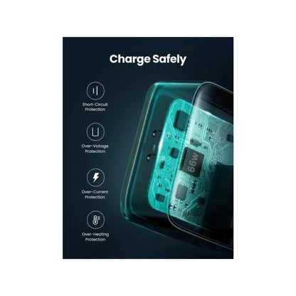 Ugreen, Pd 66W Dual Usb-C Gan Tech Charger For Phone, Macbook & Laptop Ugreen Cd216- 70867