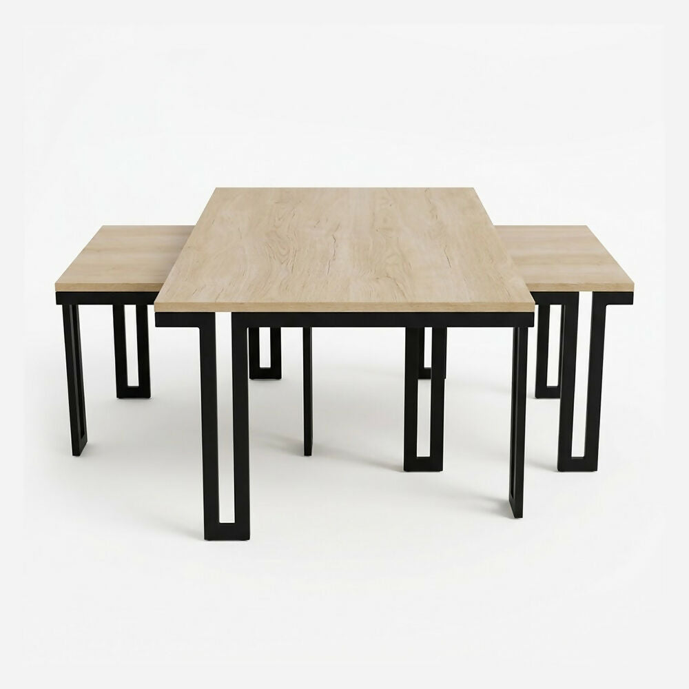KC Set Of 3 Tables 1Pc 120x70x48cm, 2Pcs 52x63x42cm - [Light Brown], YS040