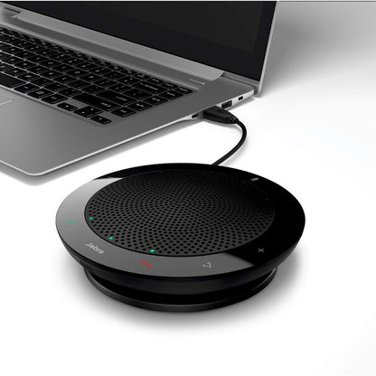 Jabra, SPEAK 410 MS Black USB Corded Speakerphone for Softphones ? Easy Setup, Portable USB Speaker for Holding Meetings Anywhere with Outstanding Sound Quality  Microsoft optimized