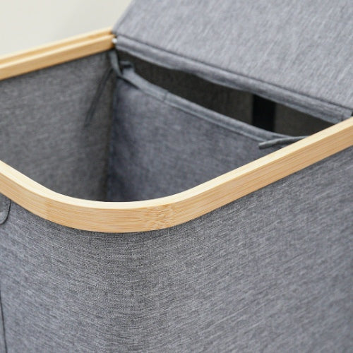 Laundry Basket Organizer With Bamboo Frame
