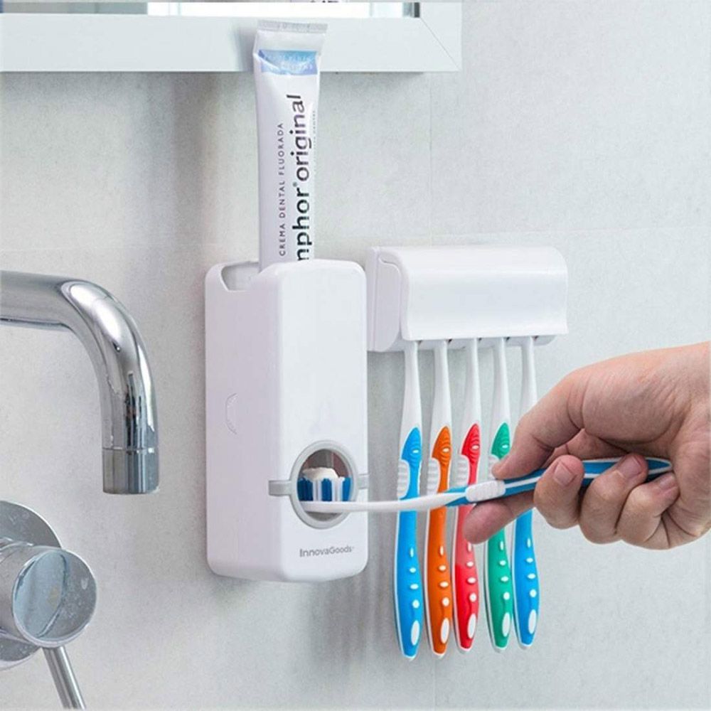Cool Gift, Toothp,Aste Dispenser And Toothbrush Holder Set
