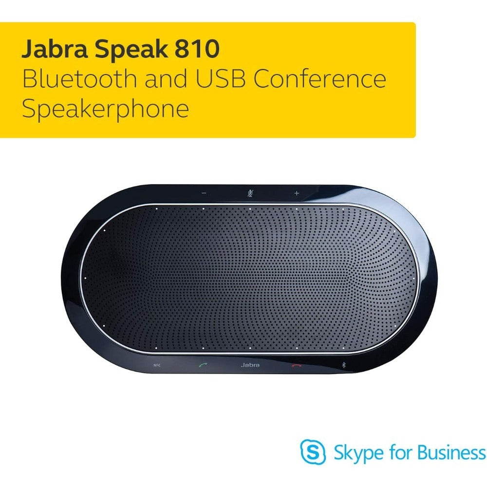 Jabra, SPEAK 810 MS Black Wireless Bluetooth Speakerphone - Portable Conference Speaker with Superior Audio for Larger Conference Calls, Quick Set-Up - Certified for Microsoft Teams