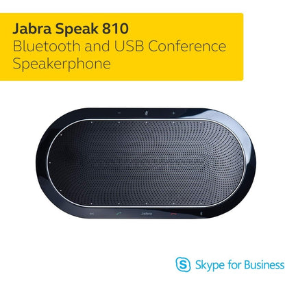 Jabra, SPEAK 810 MS Black Wireless Bluetooth Speakerphone - Portable Conference Speaker with Superior Audio for Larger Conference Calls, Quick Set-Up - Certified for Microsoft Teams