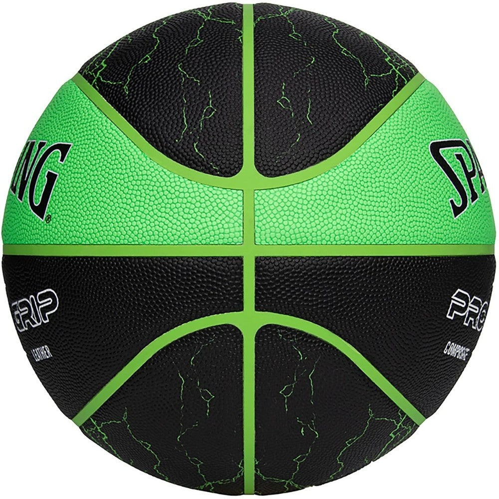 Spalding, Pro Grip X Electric Green Composite Leather Basketball - Size 7