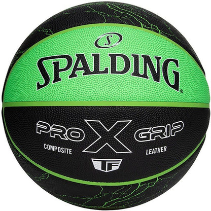 Spalding, Pro Grip X Electric Green Composite Leather Basketball - Size 7