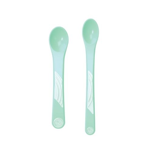 Twistshake, 2X Feeding Spoon Set 4+M Pastel Green, 78191