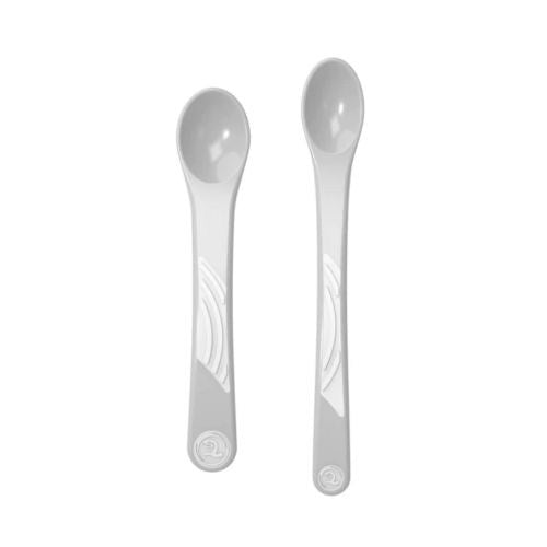 Twistshake, 2X Feeding Spoon Set 4+M Pastel Grey, 78194