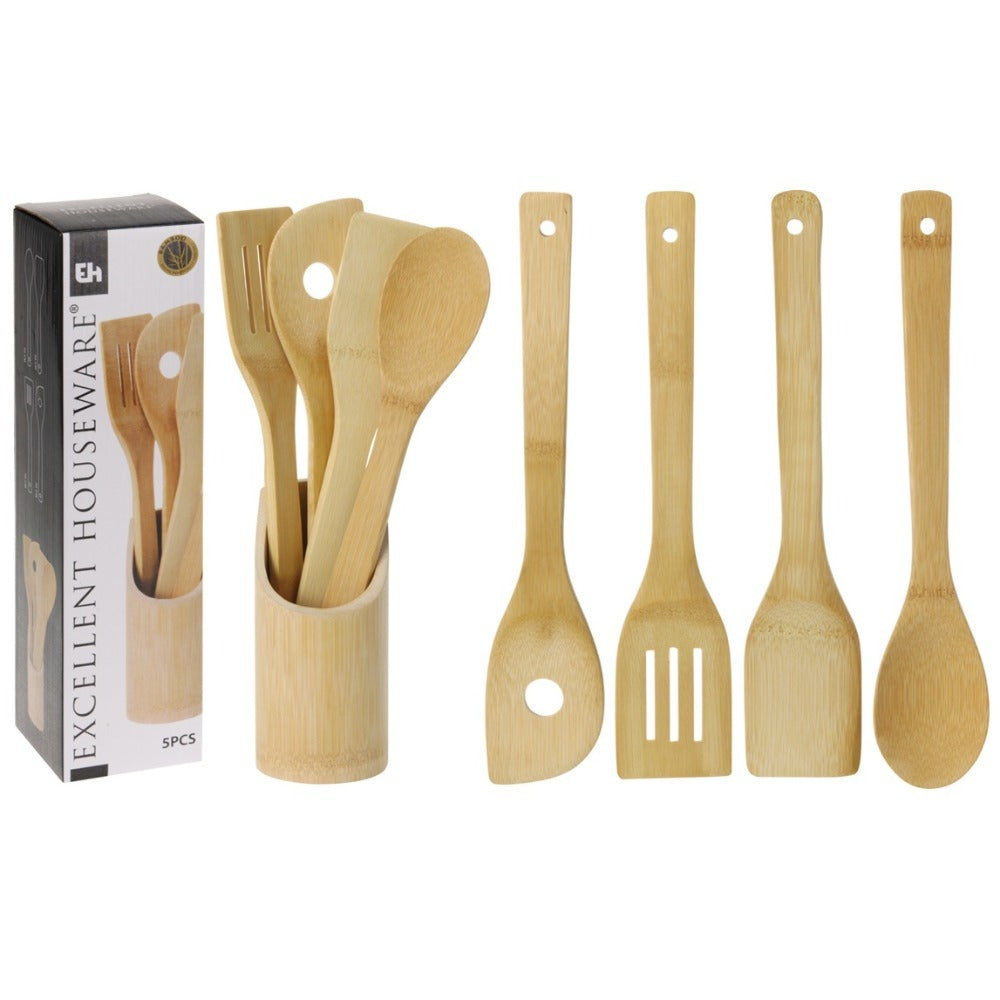 Kitchen Utensils Bamboo Set Of 5 Pcs