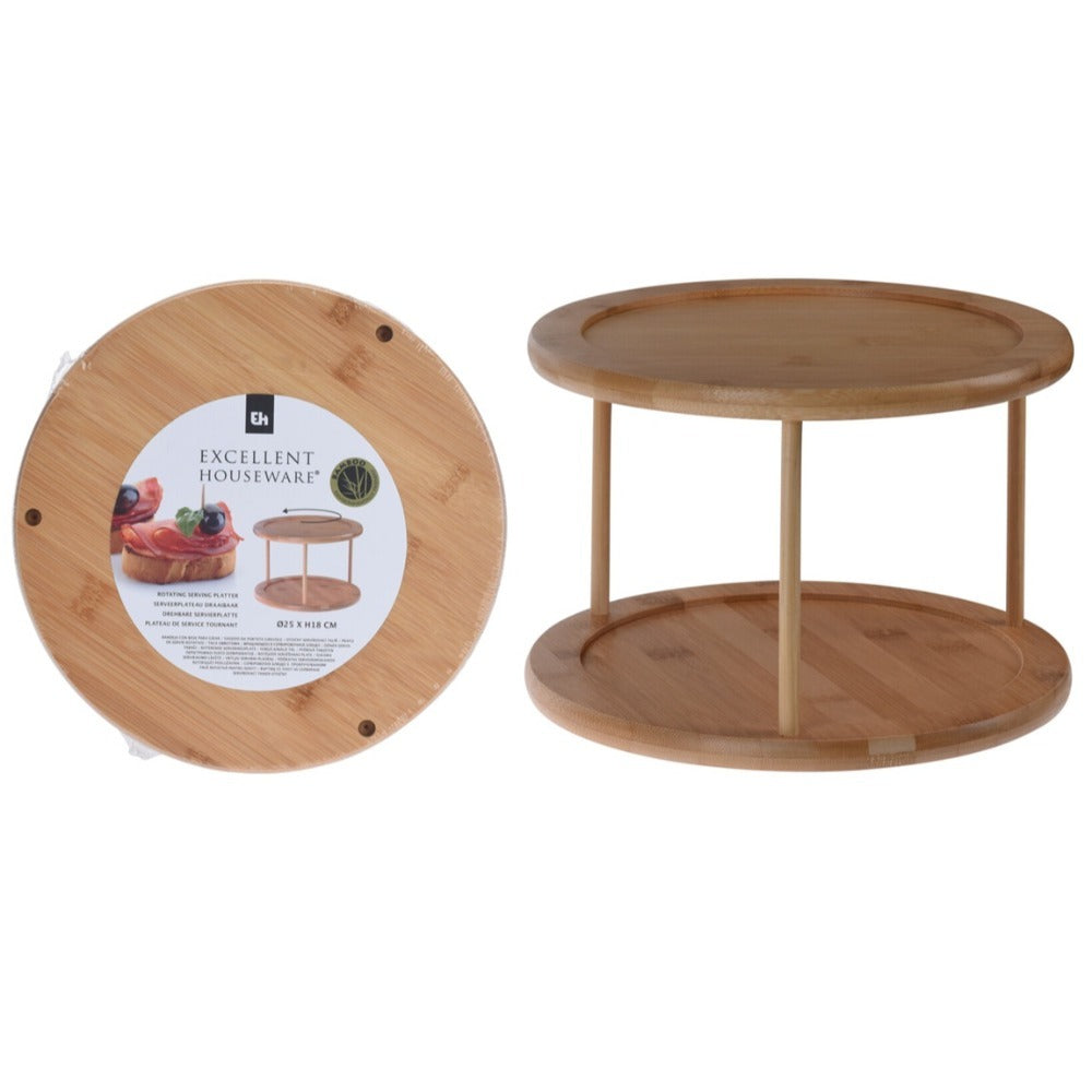 Wooden Serving Board Rotating 25 Cm