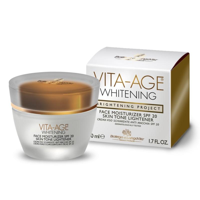 Bottega Di LungaVita, Vita - Age Whitening Face Moisturizer Spf 20 Skin Tone Lightener 50 Ml