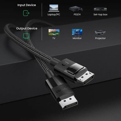 Ugreen, Ultra Hd 8K Displayport 1.4 Male To Male Cable Dp114 - 80391