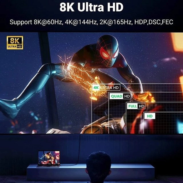 Ugreen, Ultra Hd 8K Displayport 1.4 Male To Male Cable Dp114 - 80391