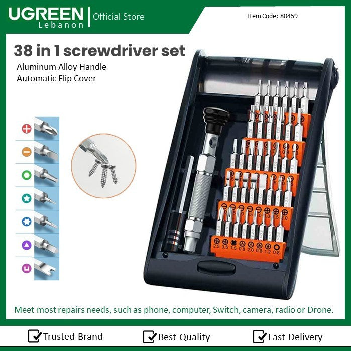 Ugreen, 38-In-1 Aluminium Alloy, Magnetic Screwdriver, Meet Most Repairs Needs