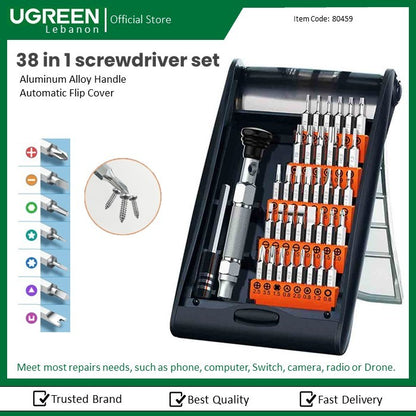 Ugreen, 38-In-1 Aluminium Alloy, Magnetic Screwdriver, Meet Most Repairs Needs