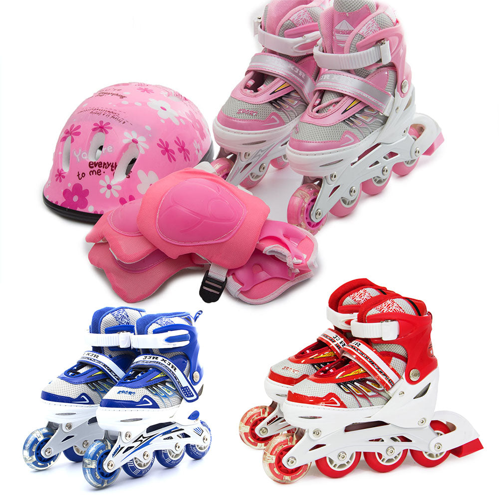 Cool Gift, Adult & Kids Adjustable Roller Skates With Safety Kits, Available in Different Sizes