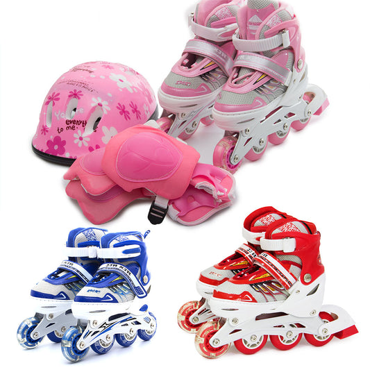 Cool Gift, Adult & Kids Adjustable Roller Skates With Safety Kits, Available in Different Sizes