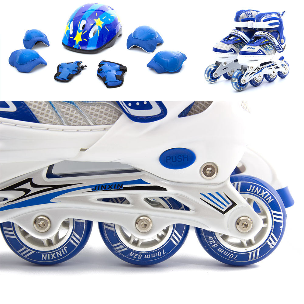 Cool Gift, Adult & Kids Adjustable Roller Skates With Safety Kits, Available in Different Sizes