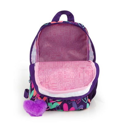 Gabol, School Small Backpack 1 Parts Kokoro Hearts 22x30x16cm#237887/2026 Purple.