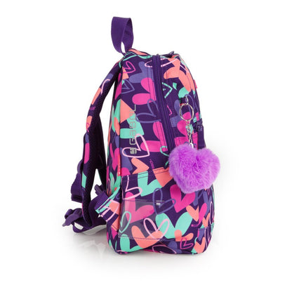 Gabol, School Small Backpack 1 Parts Kokoro Hearts 22x30x16cm#237887/2026 Purple.