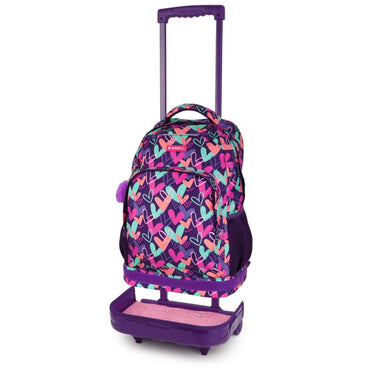 Gabol, School Detachable Trolley Backpack Kokoro Hearts 34x46x20cm#237884/2026 Purple.