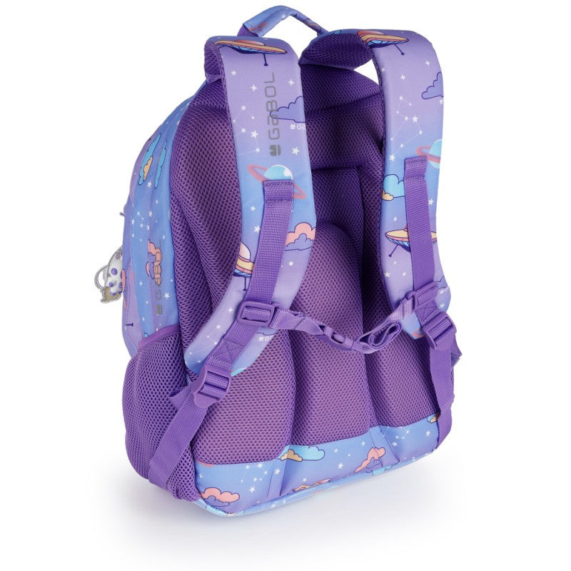 Gabol, School Backpack 3 Parts Cosmos 32x44x18cm#237440/2026 Light Purple.