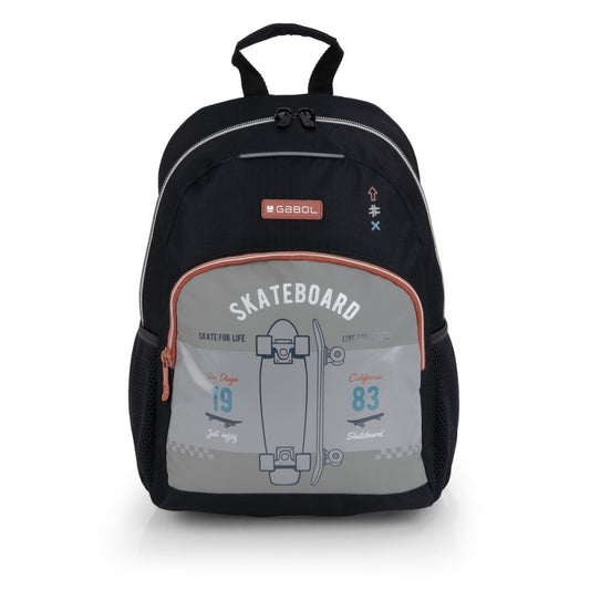 Gabol, School Backpack 1 Parts Trick 31x41x16cm#238506/2026 Grey-Black.