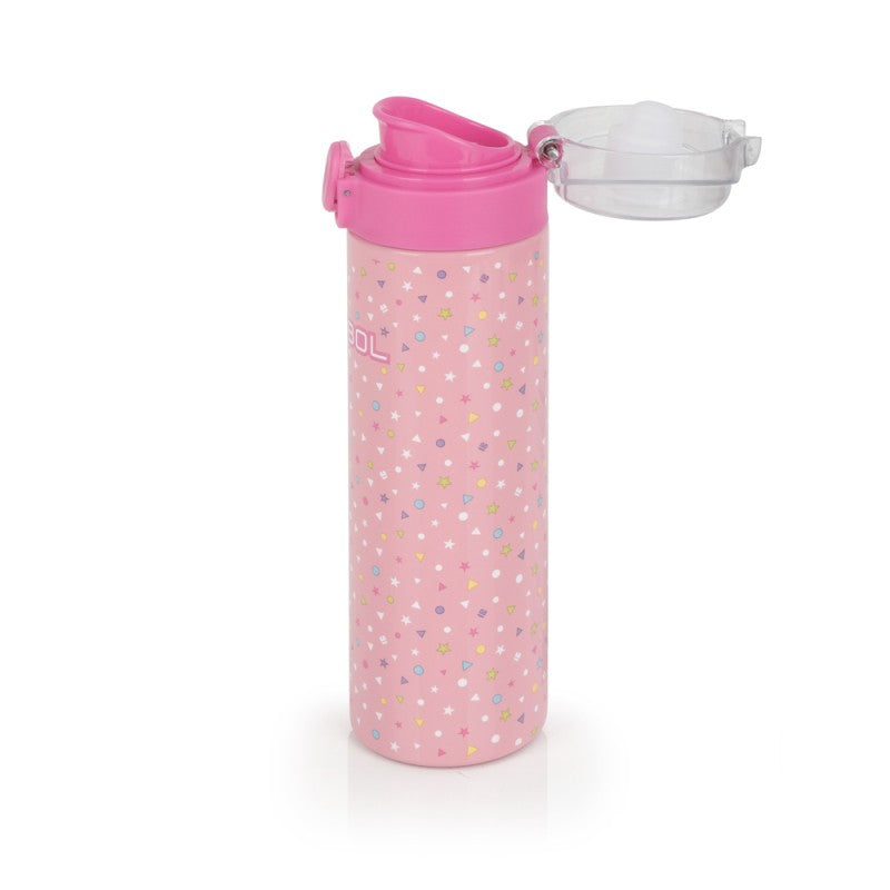 Gabol, School Stainless Steel Bottle Glam 6.5x22.5x6.5cm 600ML#237652/2026 Pink.