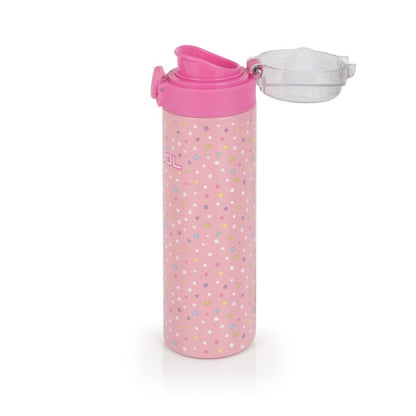Gabol, School Stainless Steel Bottle Glam 6.5x22.5x6.5cm 600ML#237652/2026 Pink.