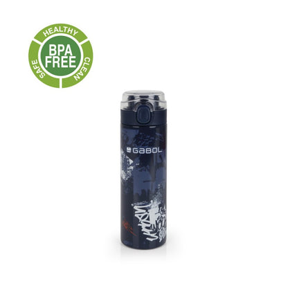 Gabol, School Stainless Steel Bottle Dash 6.5x22.5x6.5cm 600ML#238752/2026 Navy Blue.