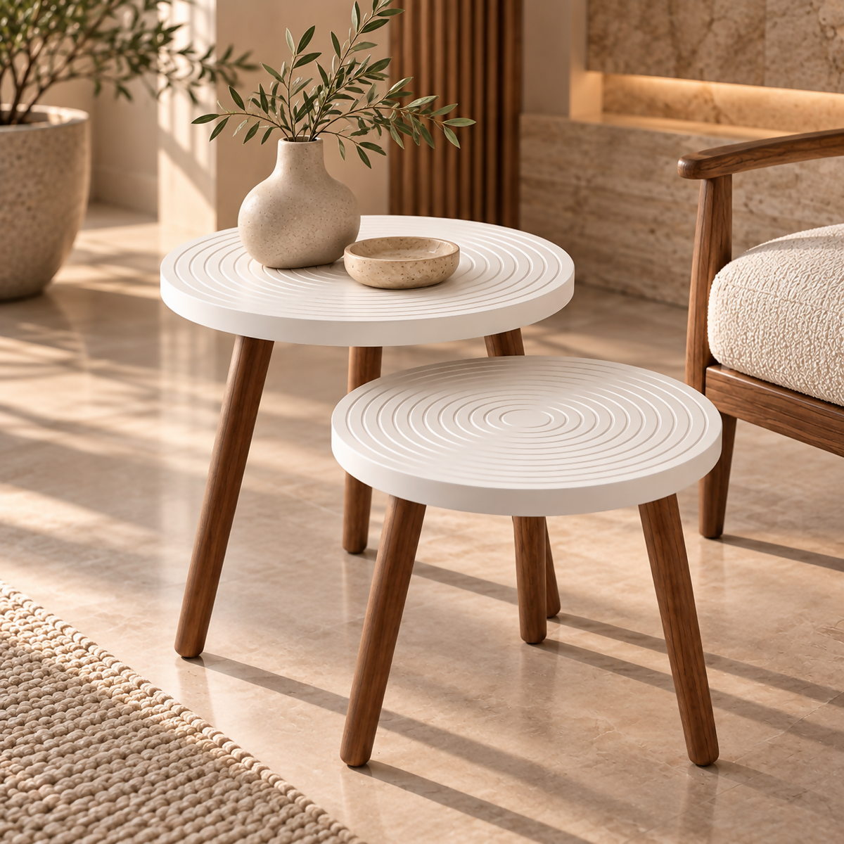 Nordic Nesting Side Tables – Set of 2 | CJ-48084-W