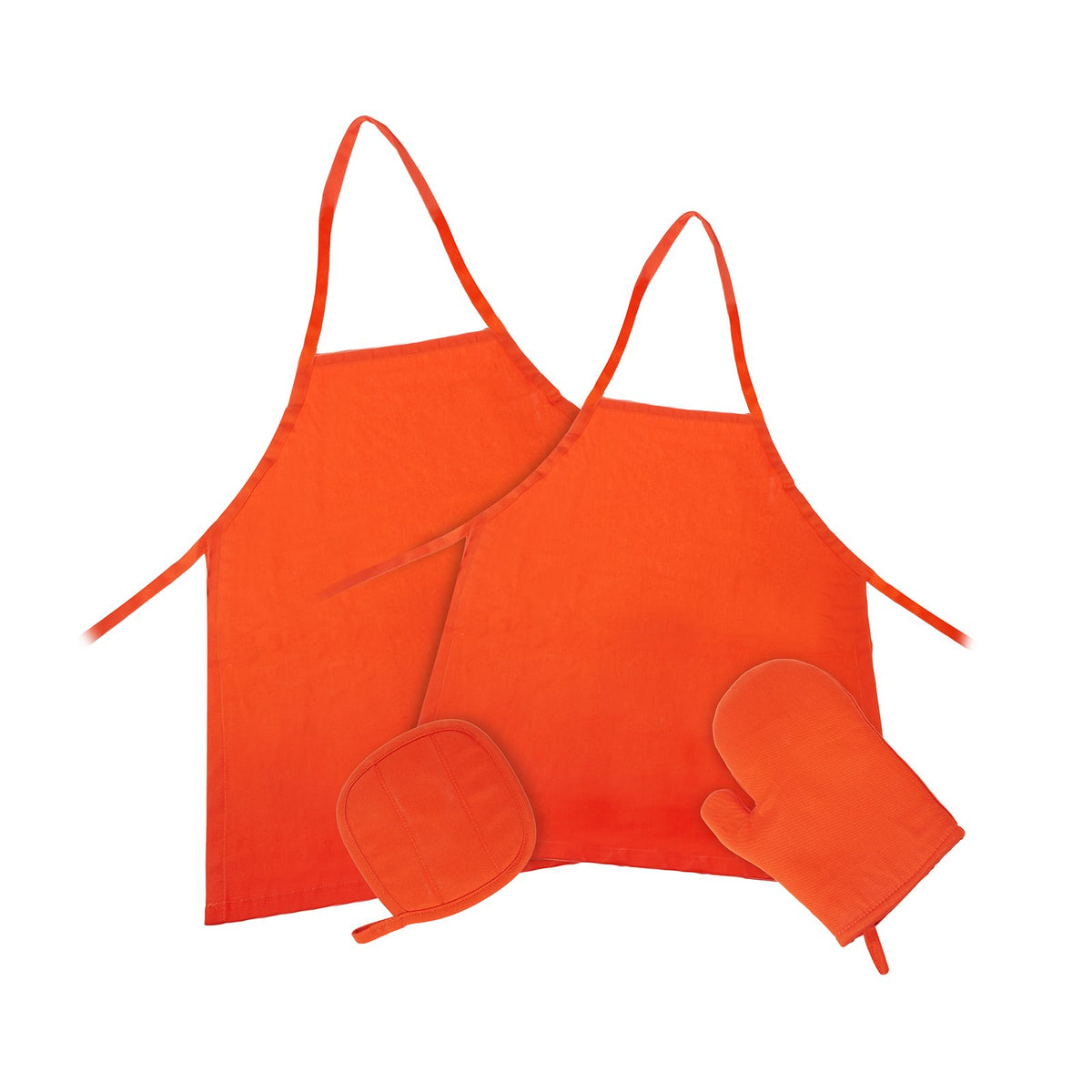 Karaca Home Pinny Orange 4-Piece Kitchen Apron Set, 200.18.01.0440