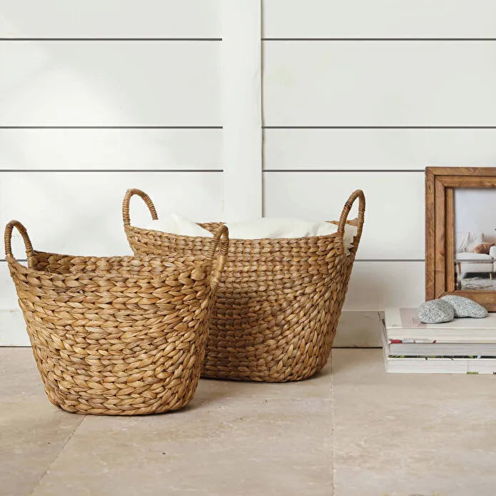 Karaca Home Lora Boho Style Wicker Oval Basket with Handles 40 cm, 300.21.02.0121