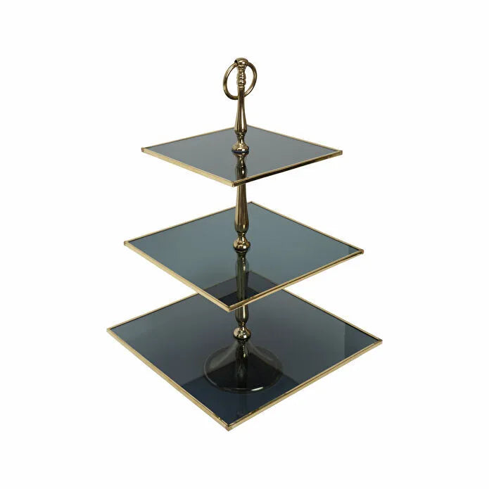 Karaca Home Line Glass Decorative 3-Tier Cake Stand 25 cm, 300.21.02.0759