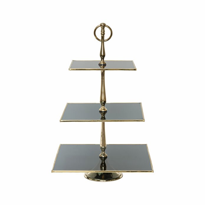 Karaca Home Line Glass Decorative 3-Tier Cake Stand 25 cm, 300.21.02.0759