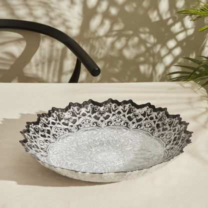 Karaca Home Kashida Silver Decorative Plate 34 cm, 300.22.02.0439
