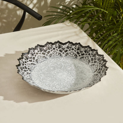 Karaca Home Kashida Silver Decorative Plate 34 cm, 300.22.02.0439