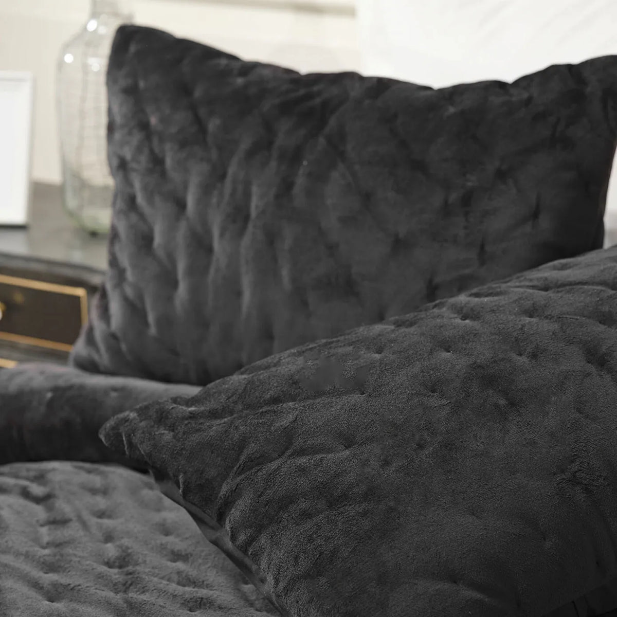Karaca Home Tiana Chester Black Double Bedspread, 200.21.01.0166