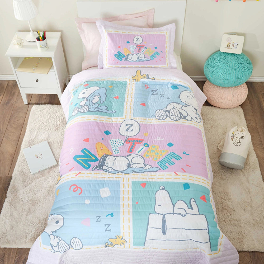 Karaca Home Peanuts Nap Time Single Bedspread Set – Lilac, 203.01.01.0056