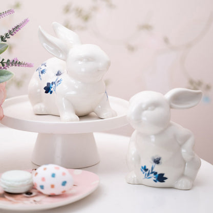 Karaca Home Bunny Run Decorative Object - Blue & White, 300.23.01.0372