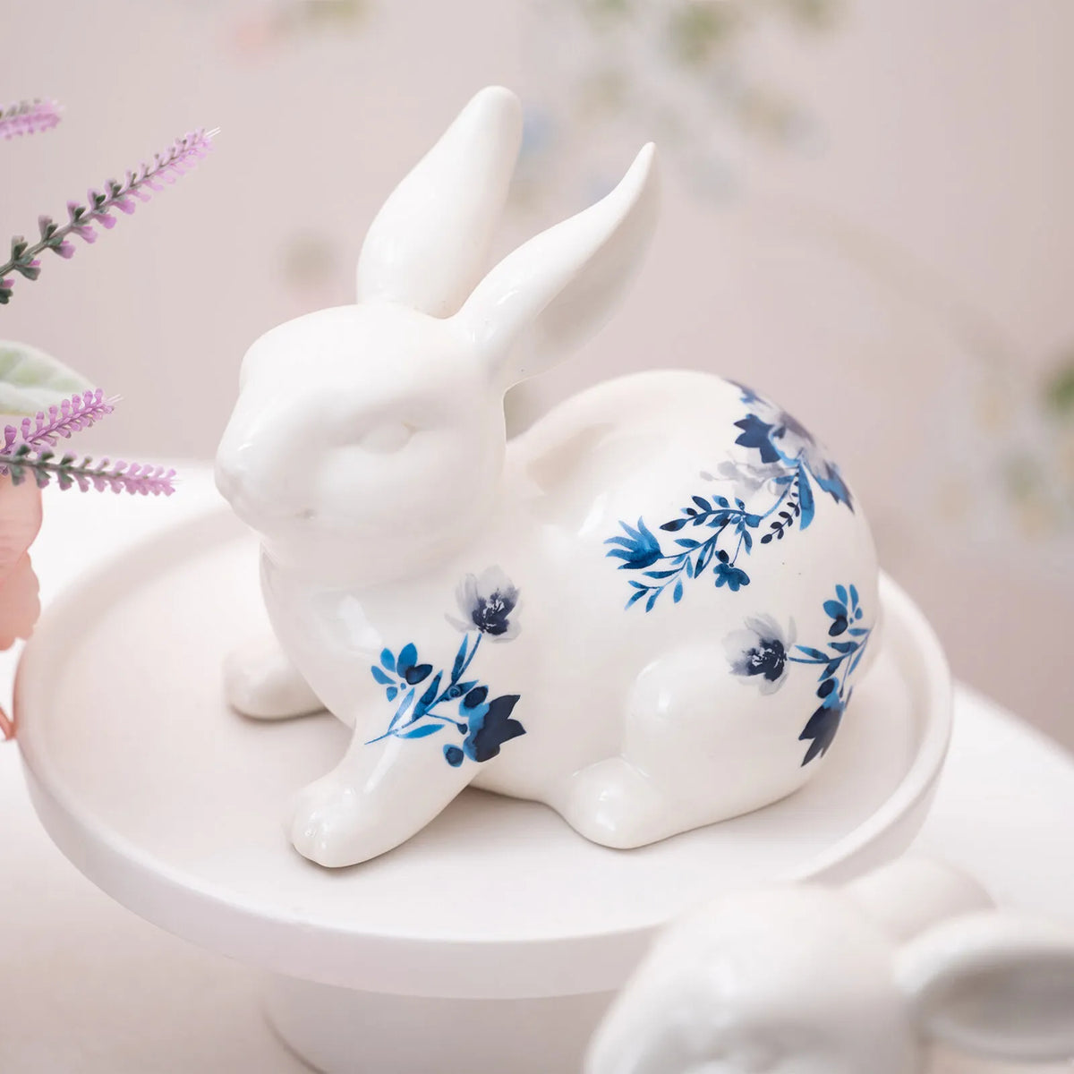 Karaca Home Bunny Run Decorative Object - Blue & White, 300.23.01.0372