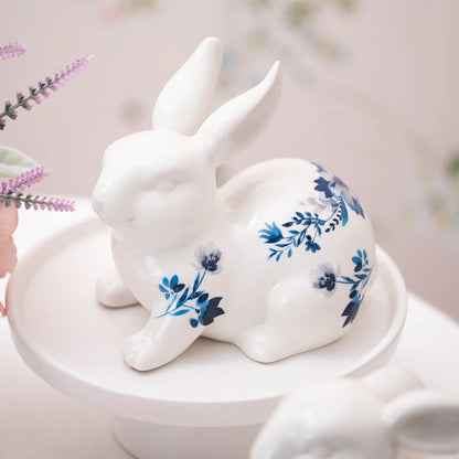 Karaca Home Bunny Run Decorative Object - Blue & White, 300.23.01.0372