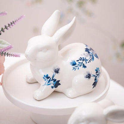 Karaca Home Bunny Run Decorative Object - Blue & White, 300.23.01.0372