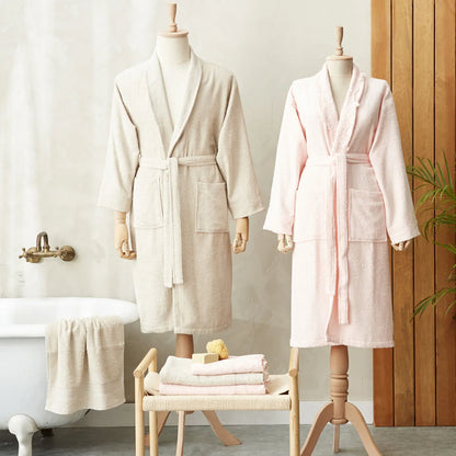 Karaca Home Casita Flos 6 Piece Stone Powder Family Bathrobe Set, 200.18.01.0557