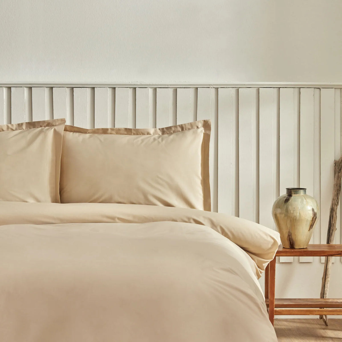 Karaca Home Cool Touch Stripe Double Duvet Cover Set 200x220 cm - Beige, 200.22.14.0327