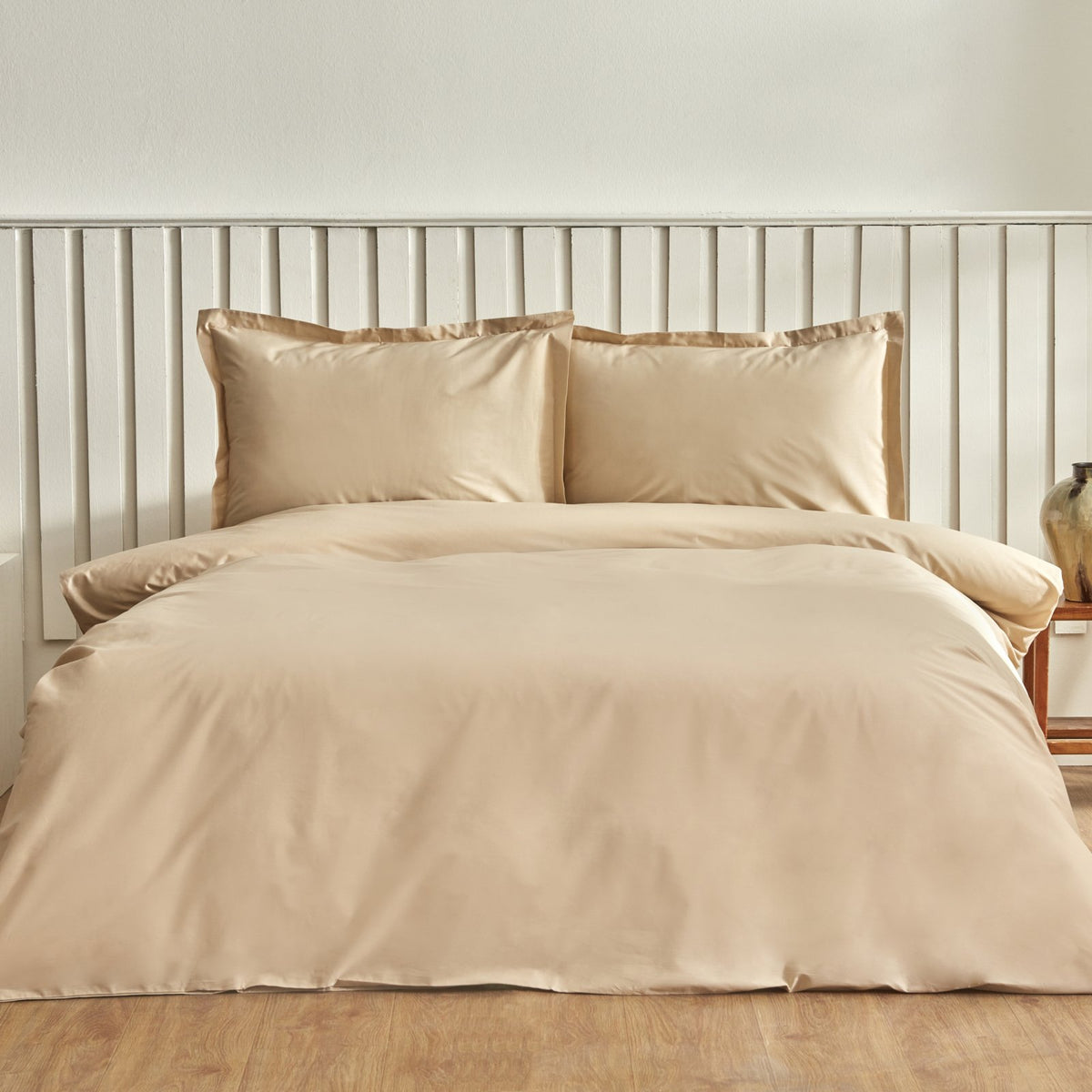 Karaca Home Cool Touch Stripe Double Duvet Cover Set 200x220 cm - Beige, 200.22.14.0327